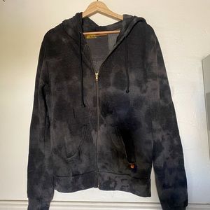 Aviator Nation Unisex Charcoal Tie Dye Zip Hoodie
